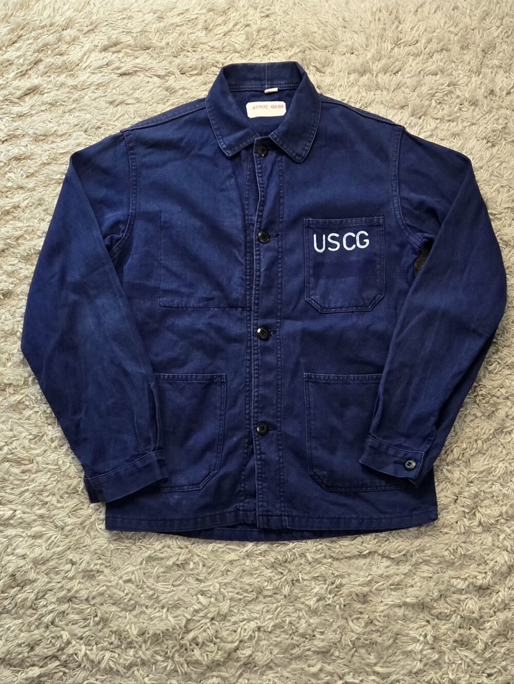 VTG 80s USCG Cotton Navy Jacket L